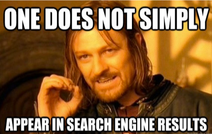 One Does not Simply appear in search engine results