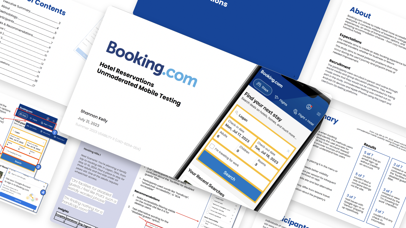 Booking.com Usability Testing