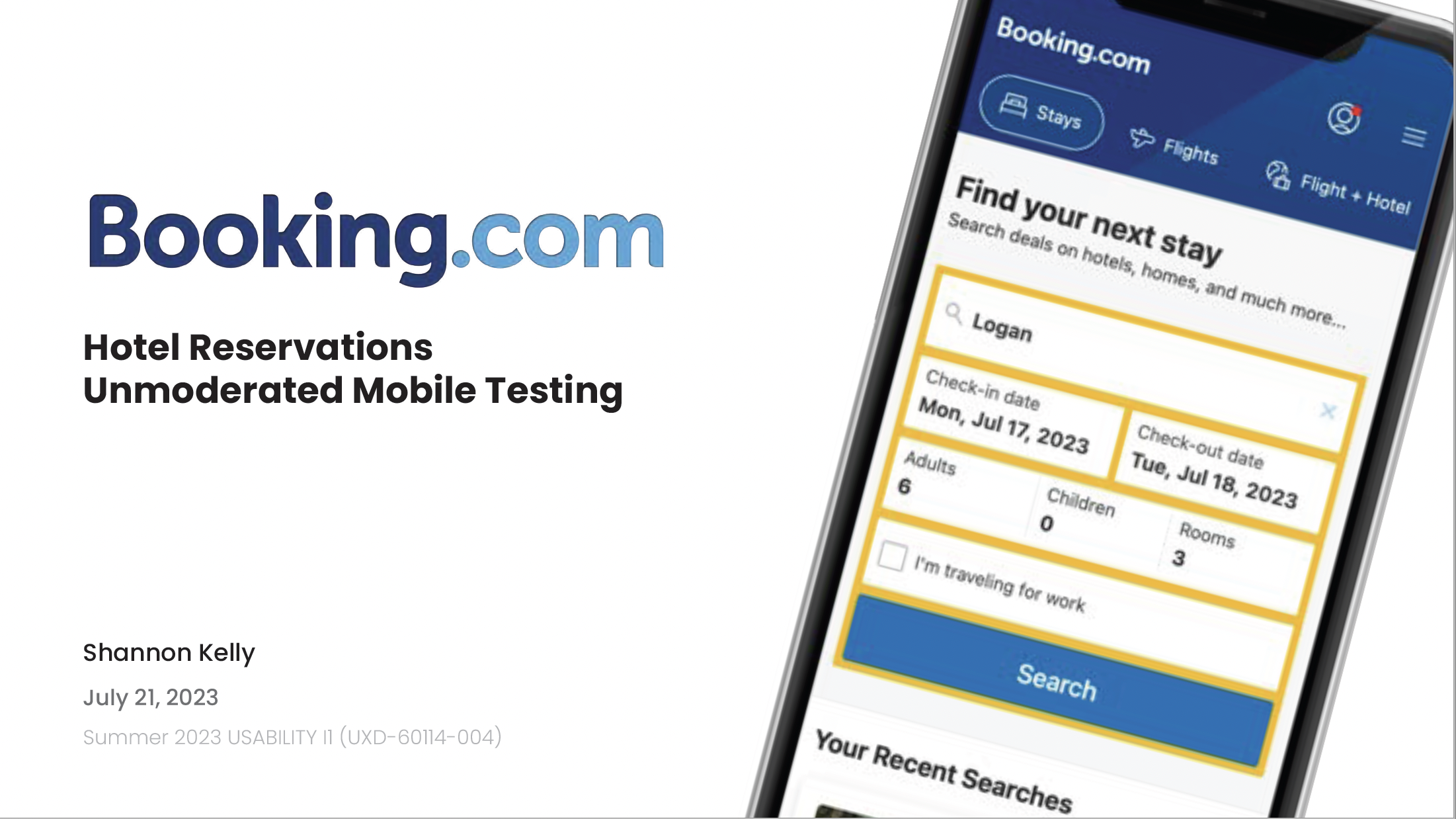 Booking.com Unmoderated Mobile Usability Study